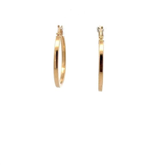 18K Gold Earrings Hoops Polished 1.84 grams